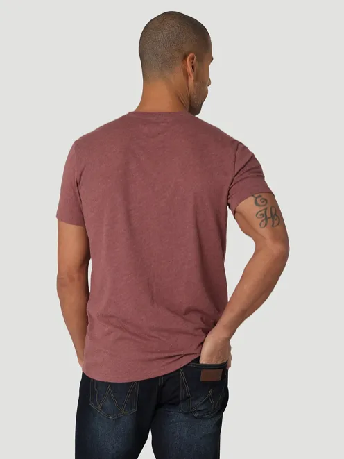 112325765 - Wrangler Men’s American Flag Kabel T-Shirt - Burgundy Heather