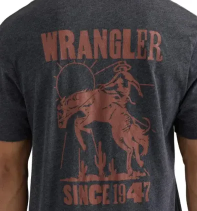 112350075- Wrangler SS Tee-Black Heather