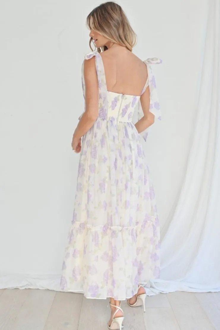 Abigail Midi Dress - Lavender Florals