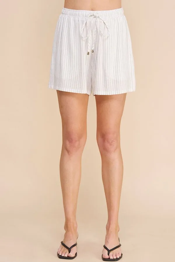 AE Striped Linen High Waisted Shorts