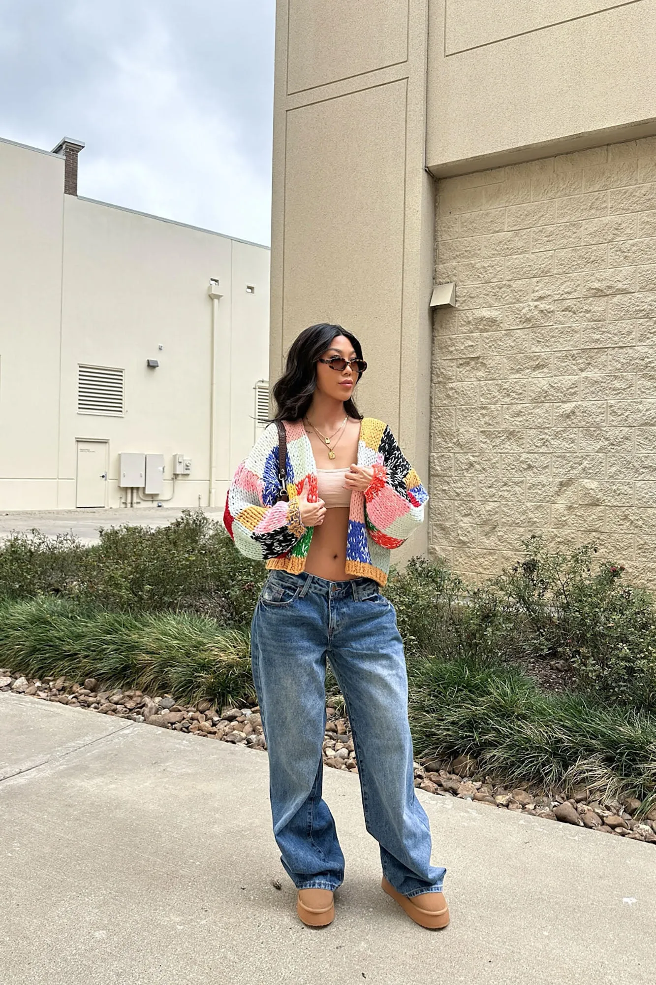 All The Vibes Chunky Knit Cardigan - Multi Color