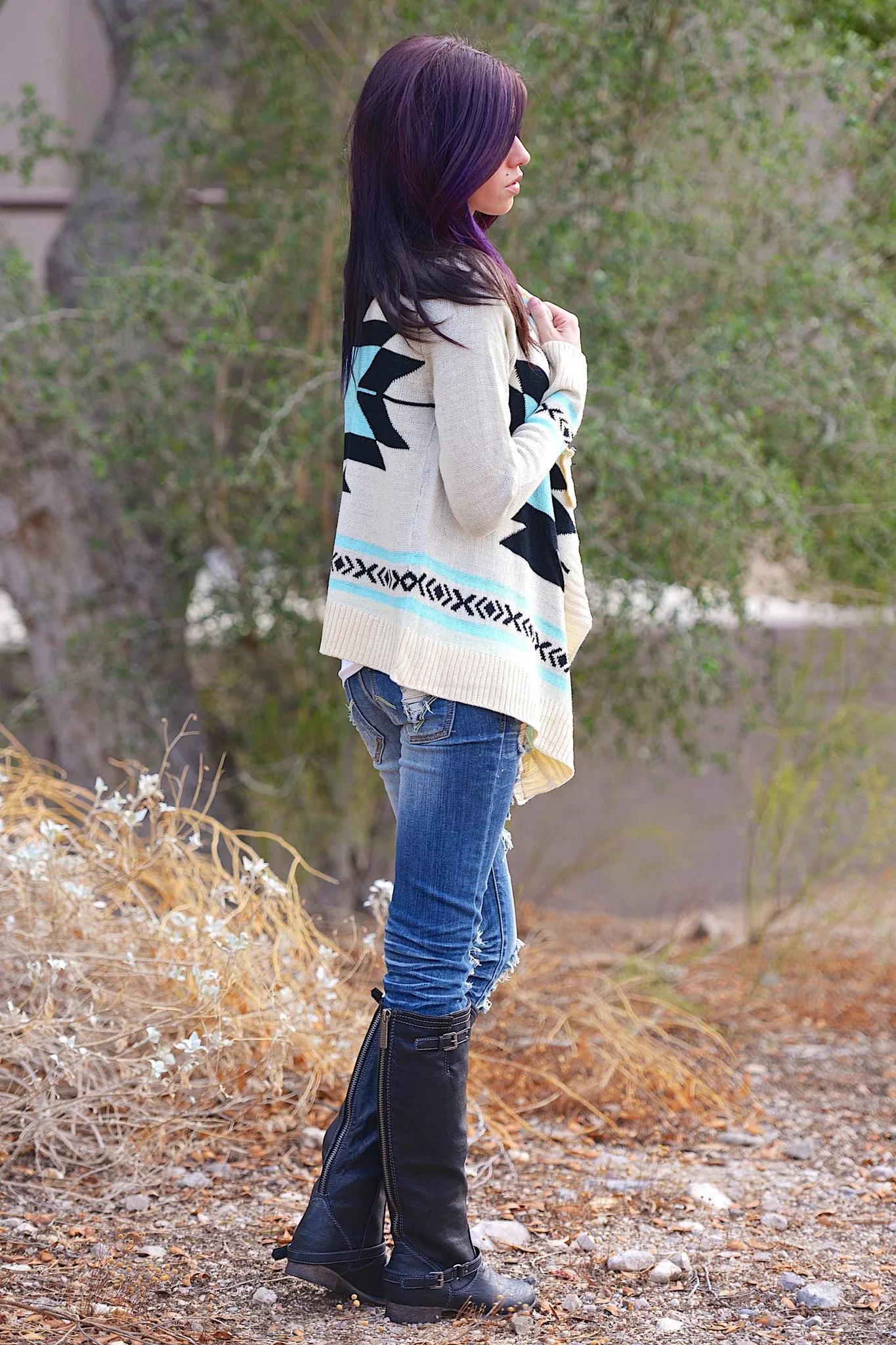 All You Need Is Love Cardigan - Aqua
