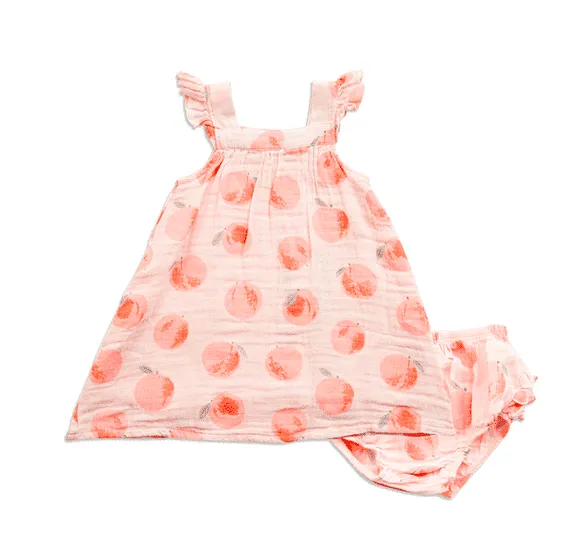 Angel Dear Muslin Sundress & Bloomer--Peachy
