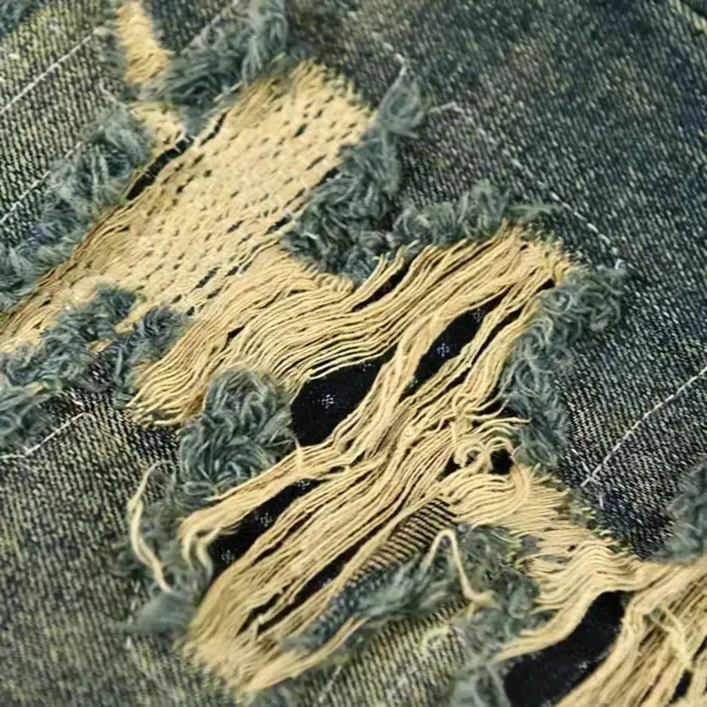 Baggy men's distressed jeans