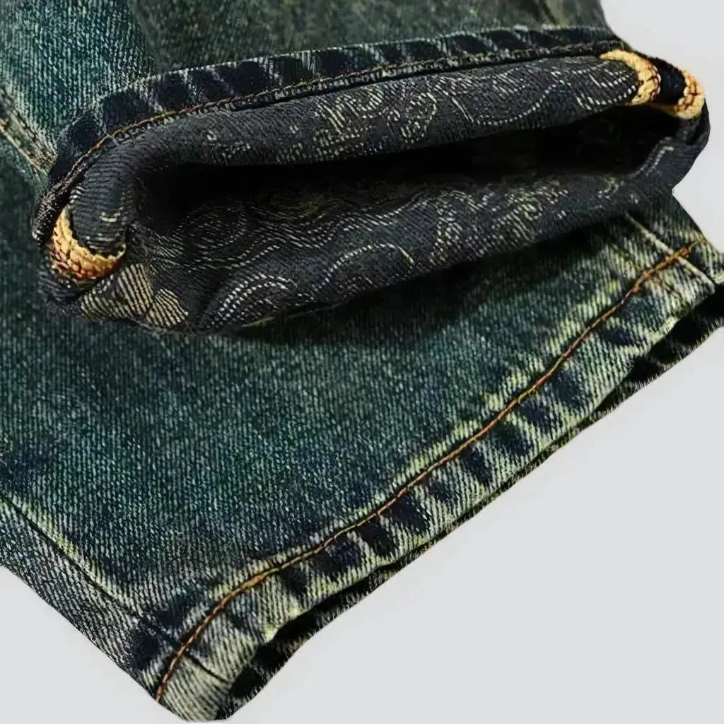 Baggy men's distressed jeans