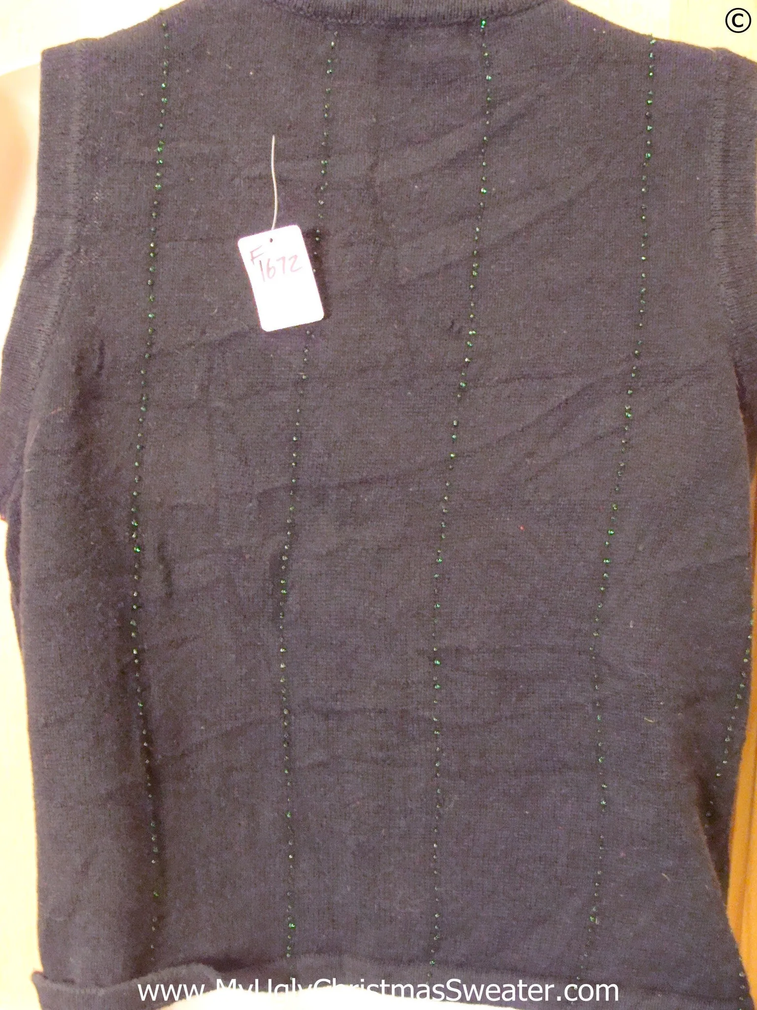 Bead Bling Black Cheap Christmas Sweater Vest