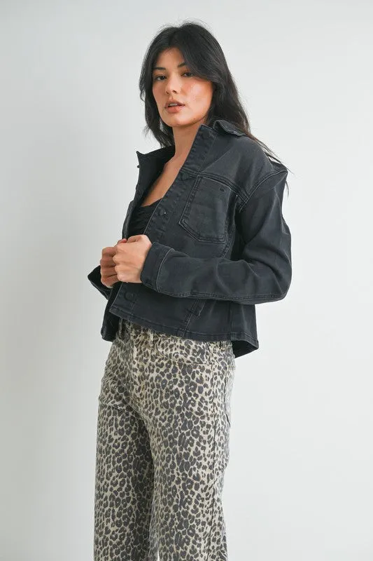 BLACK WASH DENIM JACKET