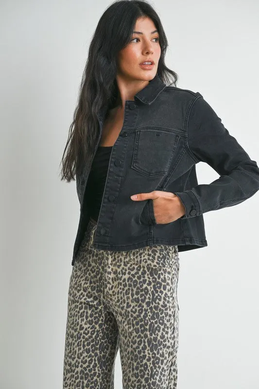 BLACK WASH DENIM JACKET