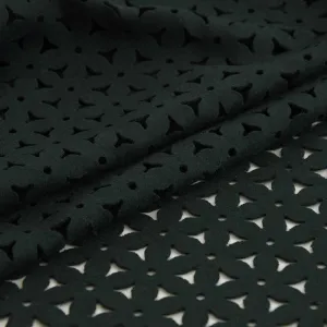 Bottle Green Laser-cut Floral Wool 5260