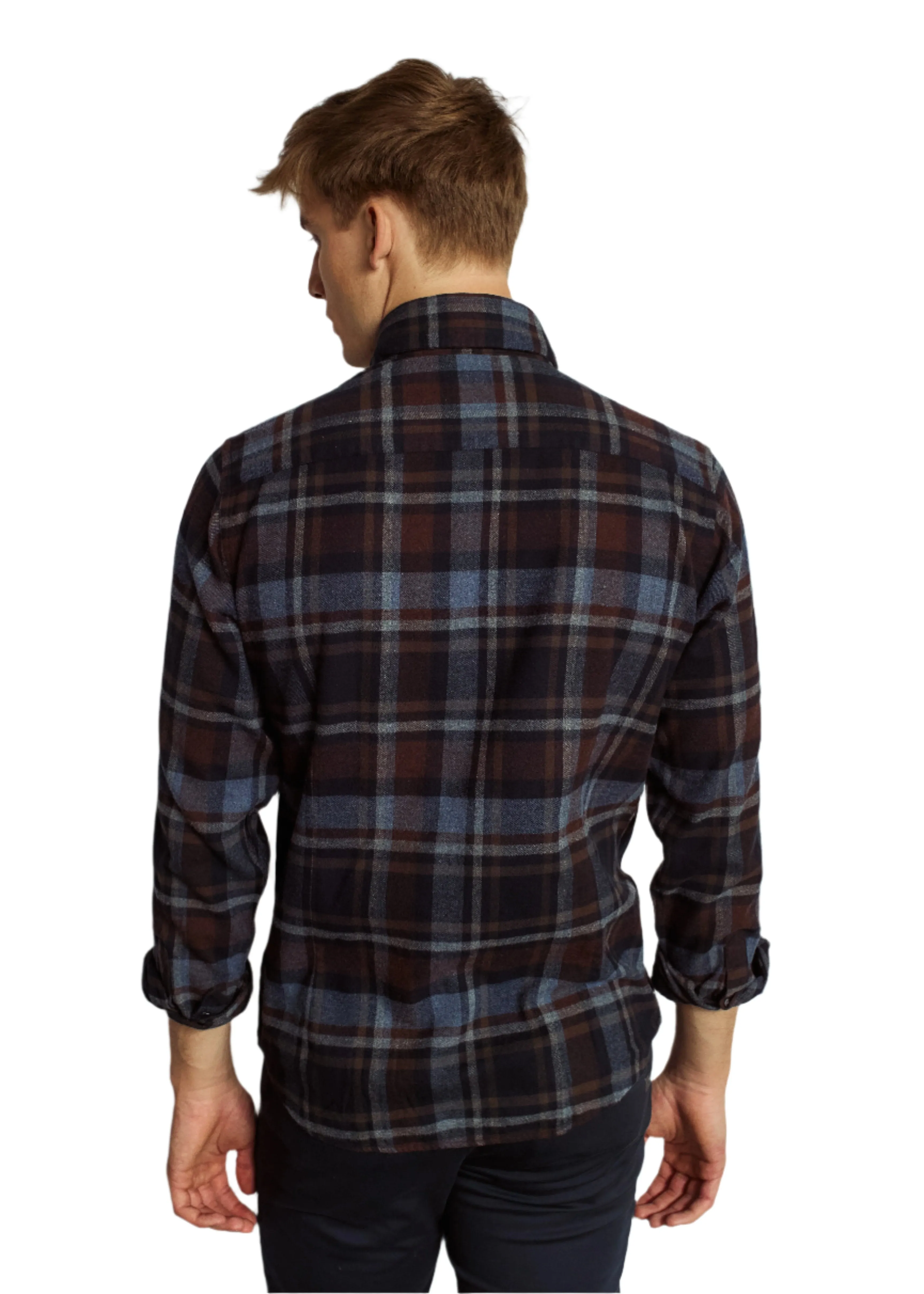 Bruun & Stengade Tethys Modern Fit Casual Brushed Flannel Shirt