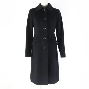Burberry Angola Wool Long Coat Black 36