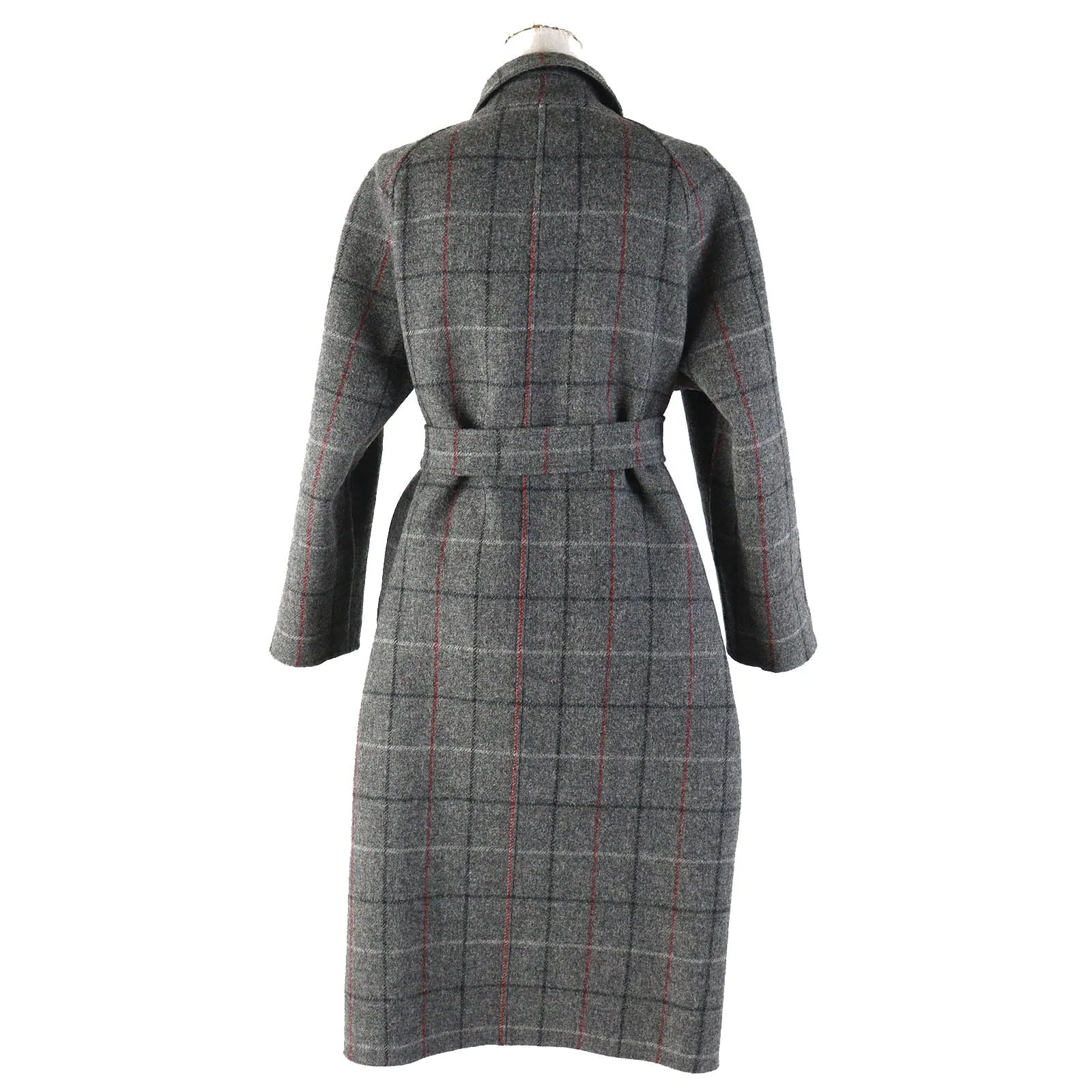 Burberry Wool Reversible Long Coat Gray Women
