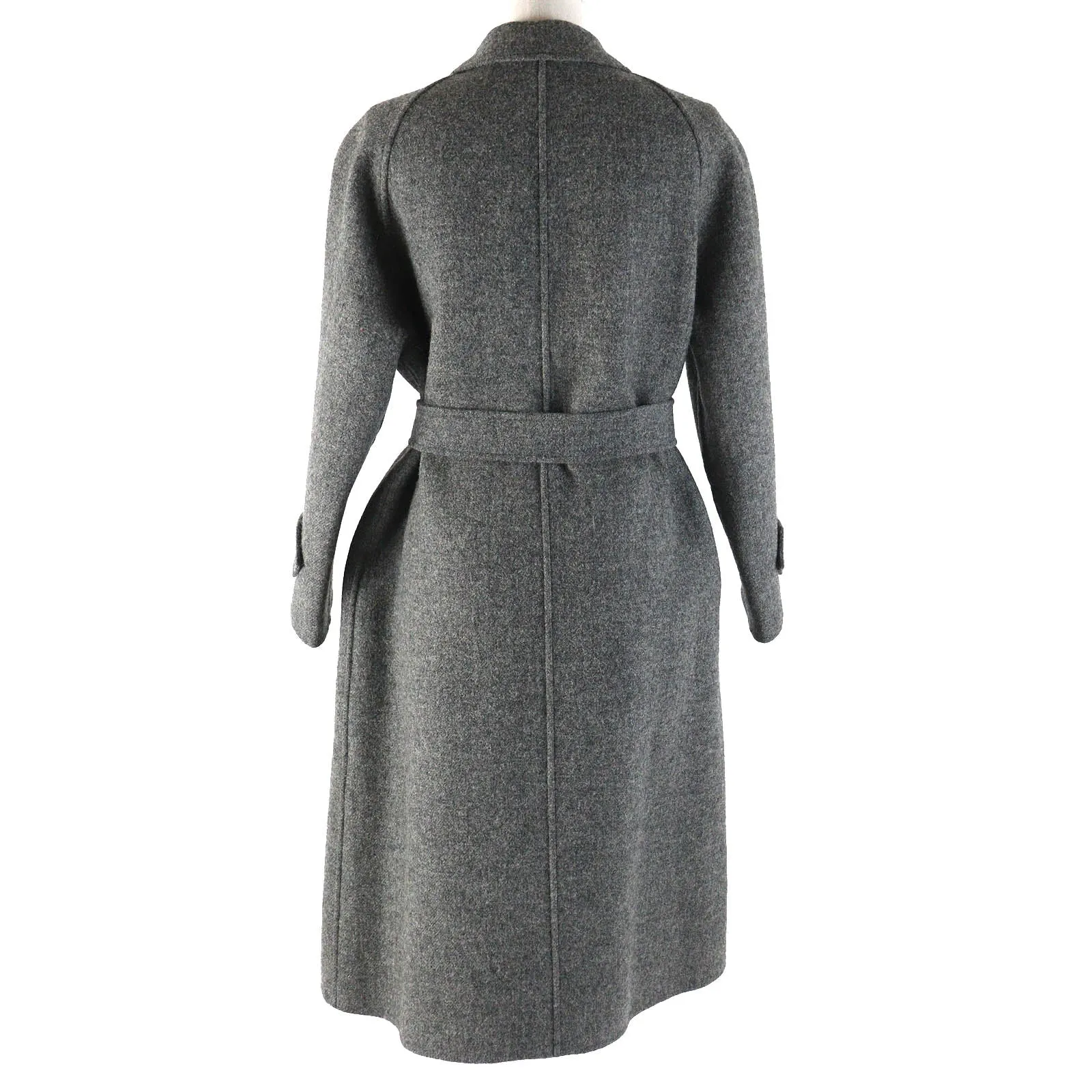 Burberry Wool Reversible Long Coat Gray Women
