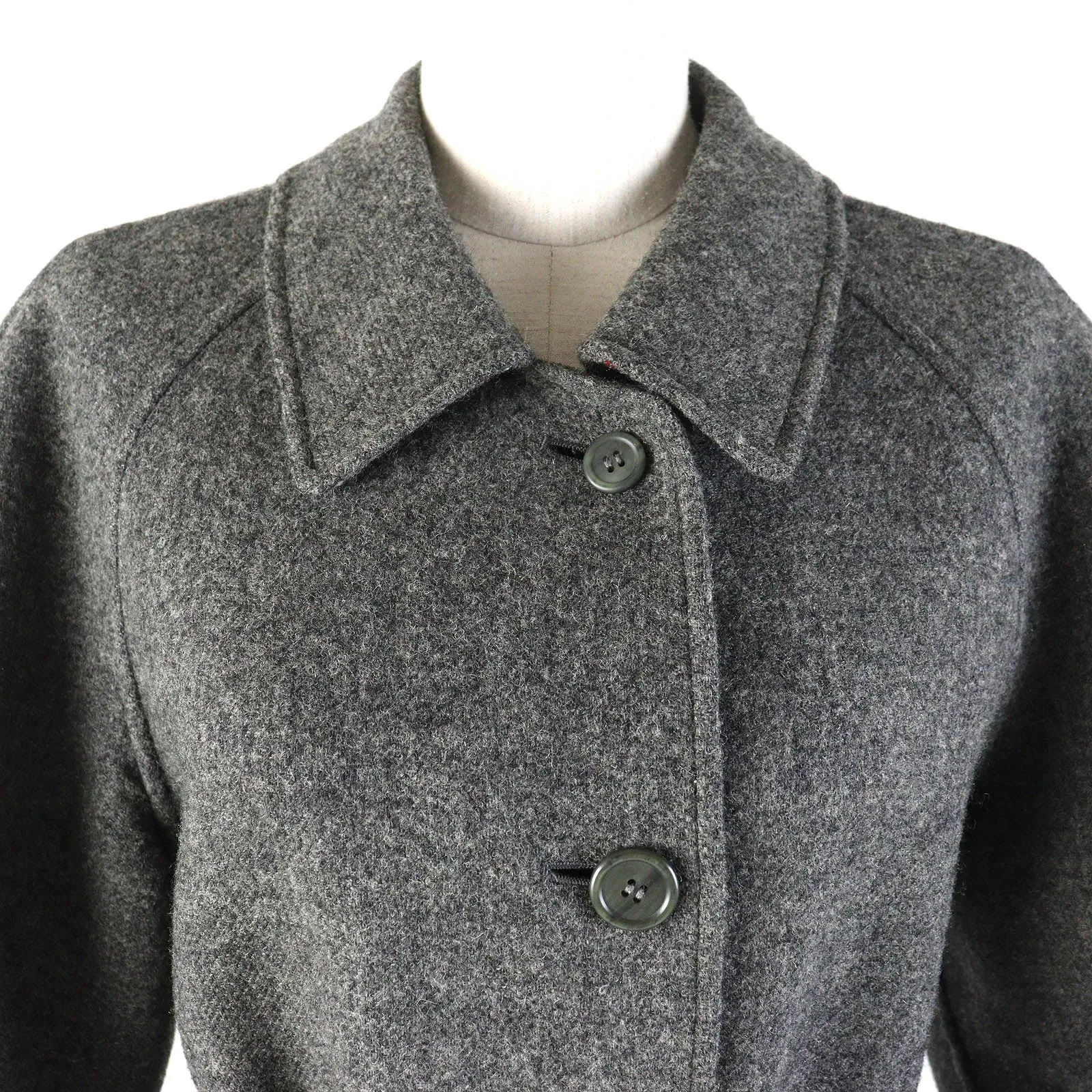 Burberry Wool Reversible Long Coat Gray Women
