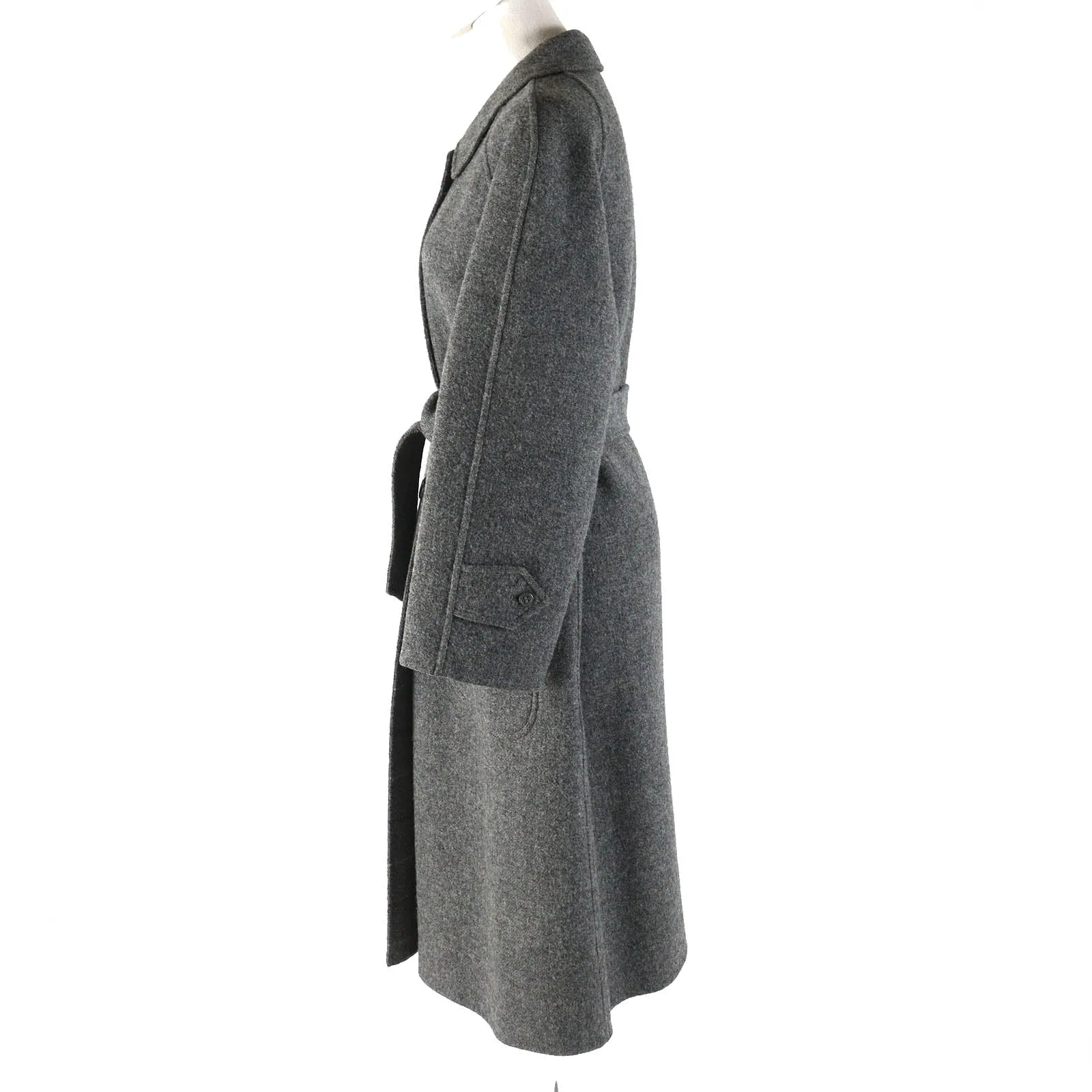 Burberry Wool Reversible Long Coat Gray Women