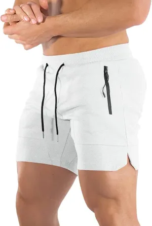 BUXKR Mens Workout Shorts 5 Inch Quick Dry Gym Shorts for Men Athletic Running Shorts with Zipper Pockets