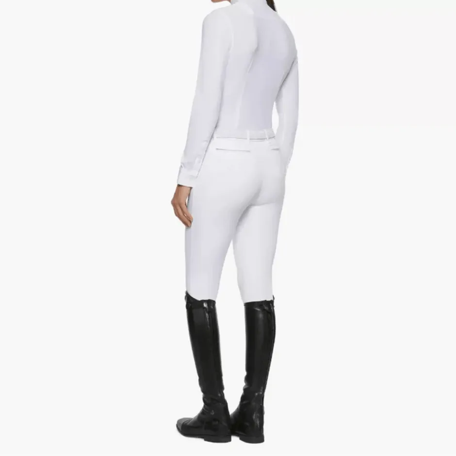 Cavalleria Toscana Junior American Bib Long Sleeve Show Shirt - White