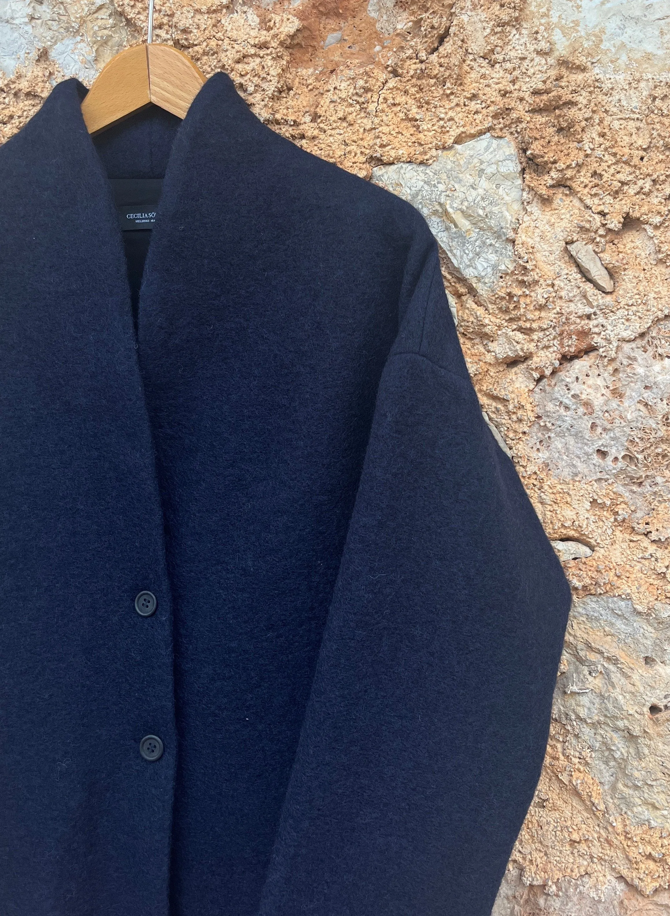Cigala Coat Blue Organic Wool