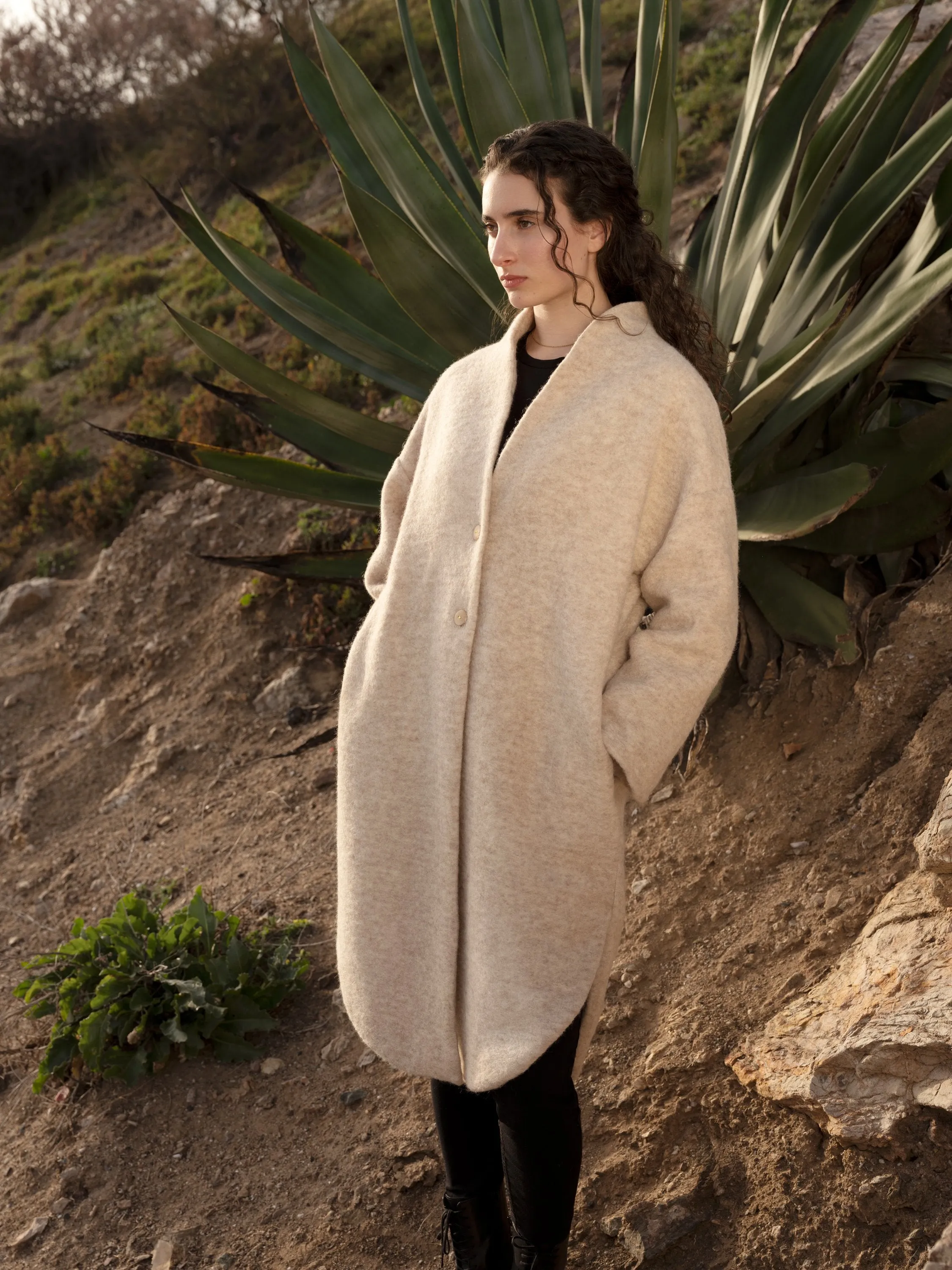 Cigala Coat Blue Organic Wool