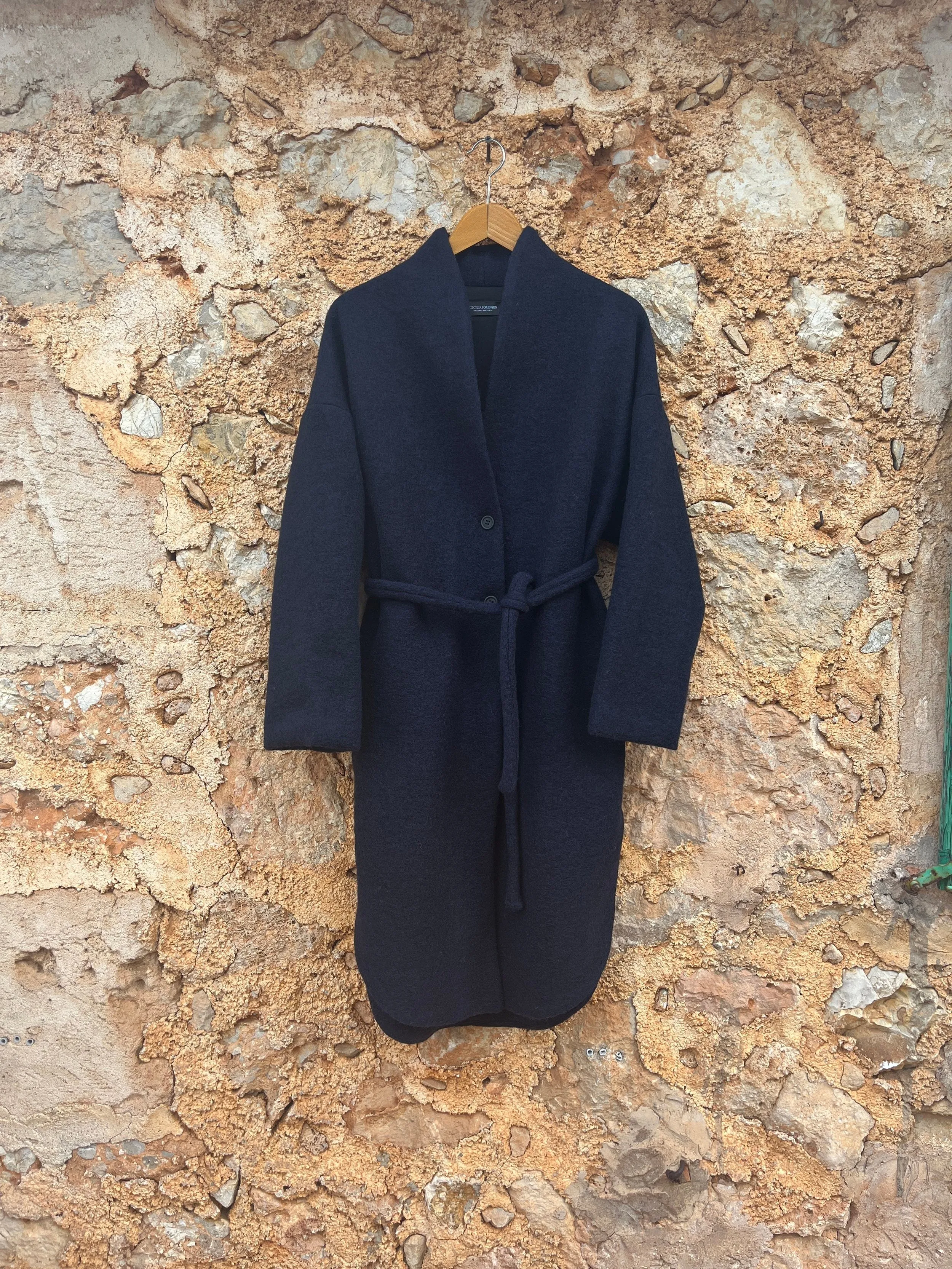 Cigala Coat Blue Organic Wool