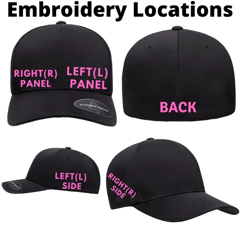 Custom Embroidery, 110C Flexfit Cool & Dry Structured Velcro Hats