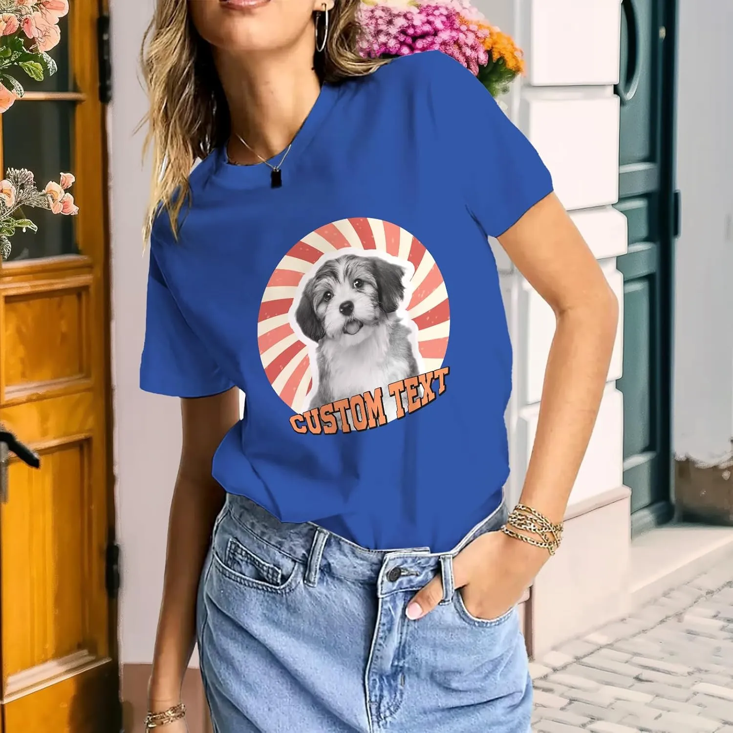 Custom T Shirts with face Personalized T Shirt for Men Women with Picture Design Your Own Shirt Add Text/Image