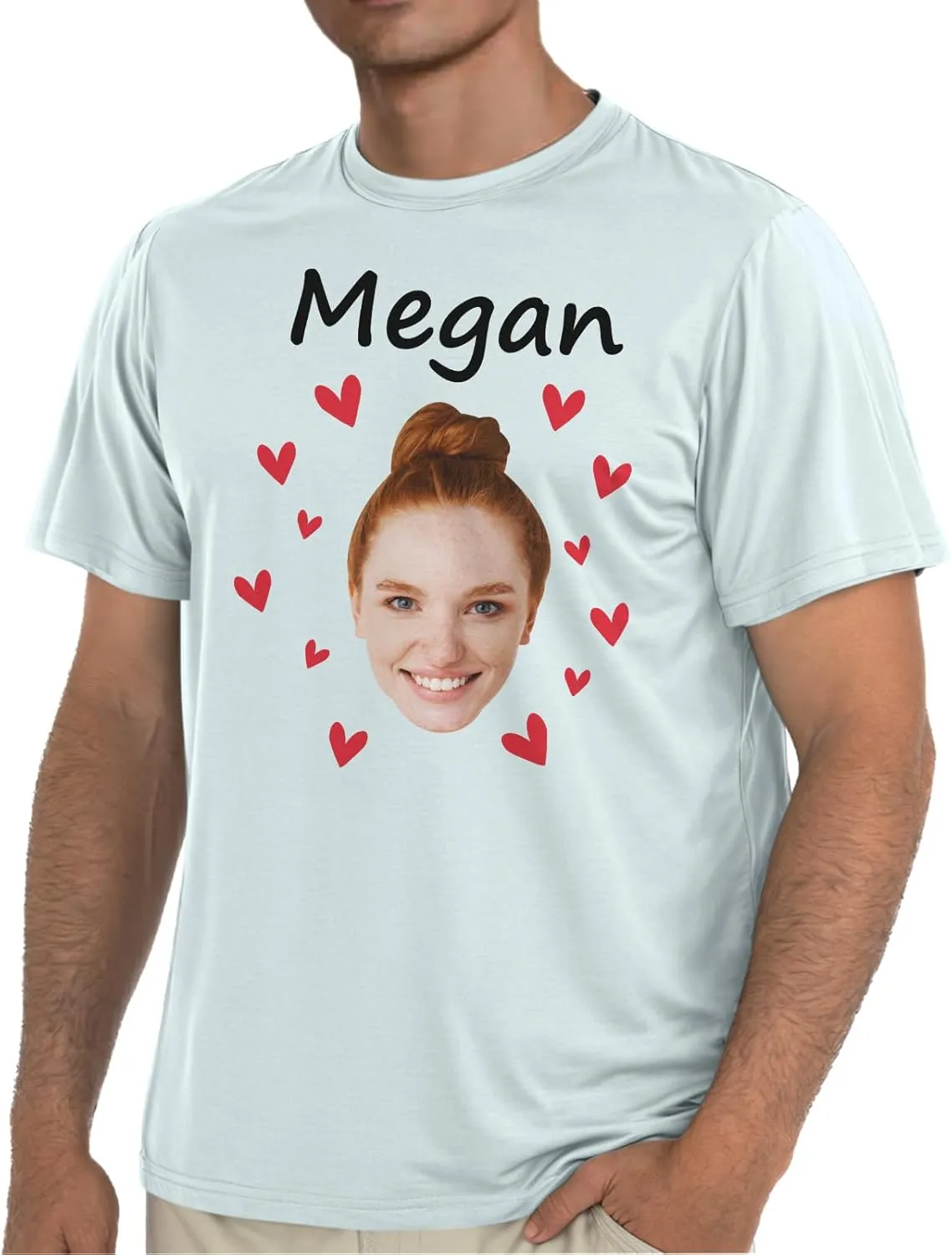 Custom T Shirts with face Personalized T Shirt for Men Women with Picture Design Your Own Shirt Add Text/Image