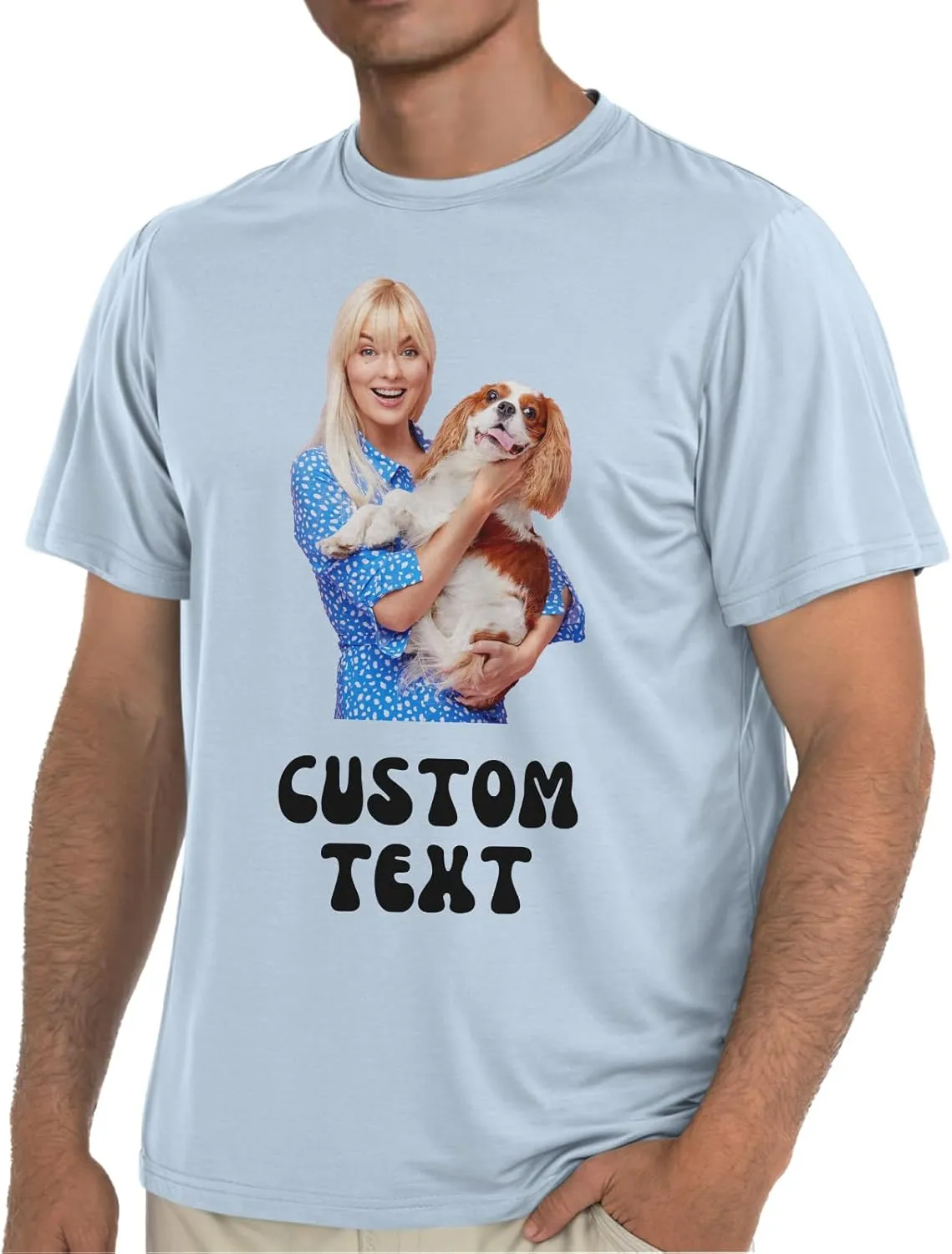 Custom T Shirts with face Personalized T Shirt for Men Women with Picture Design Your Own Shirt Add Text/Image