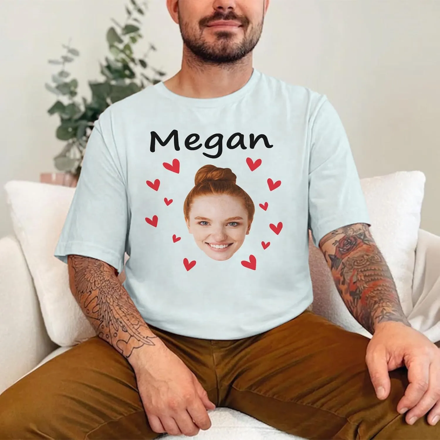 Custom T Shirts with face Personalized T Shirt for Men Women with Picture Design Your Own Shirt Add Text/Image