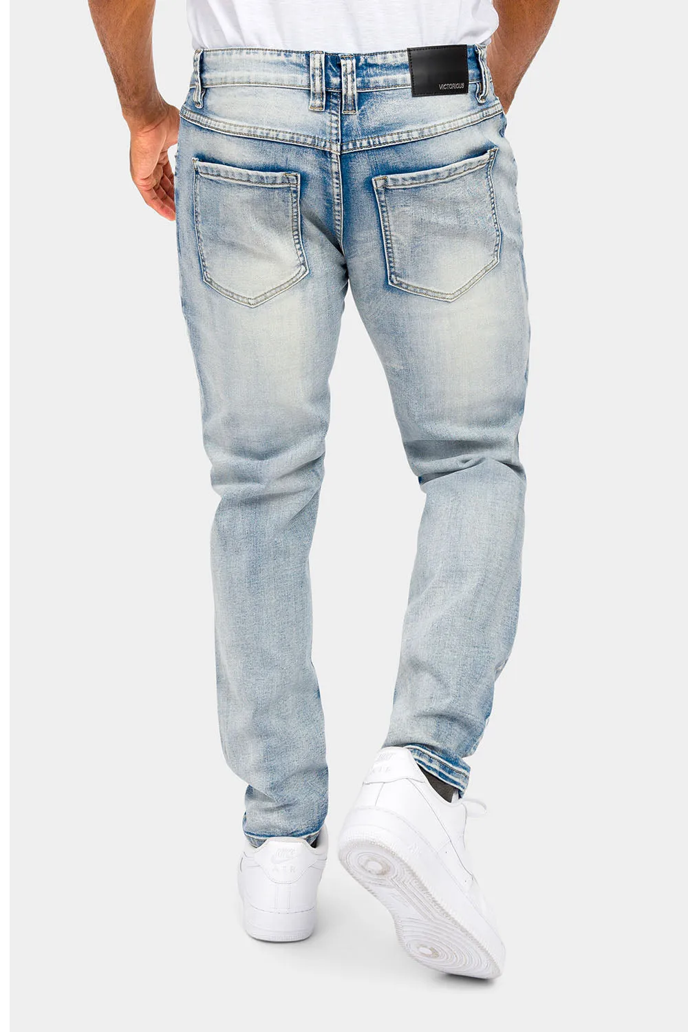 Distressed Diamond Denim Jeans