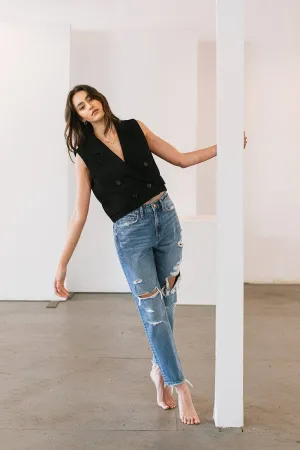 Distressed Mom Jeans