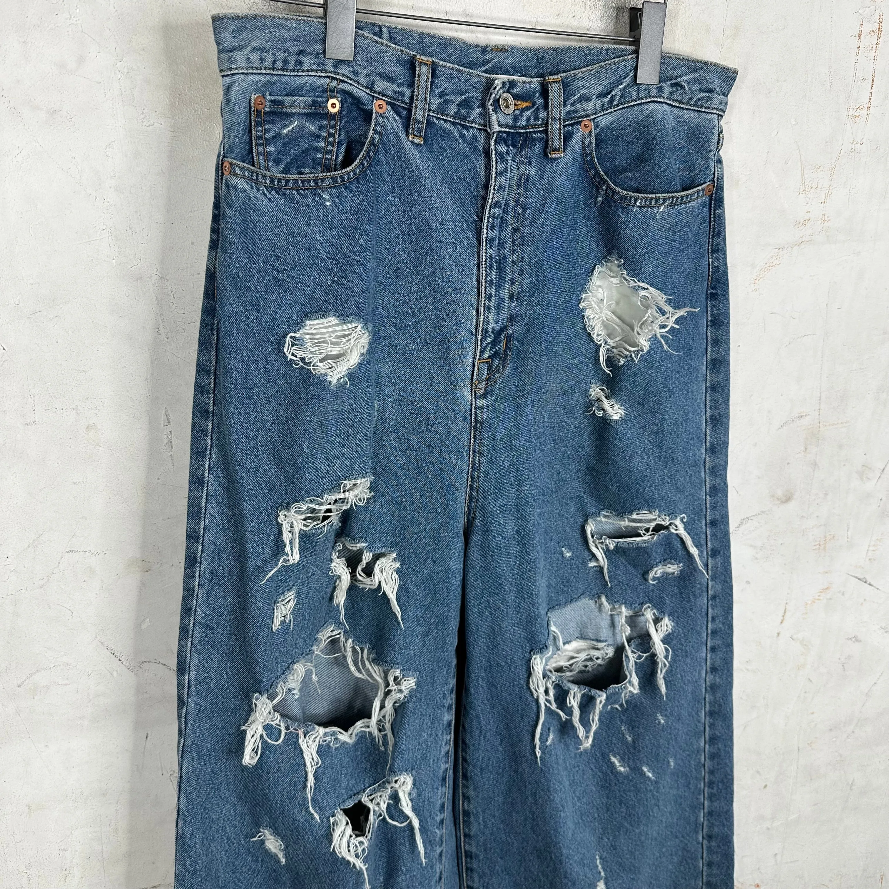 Doublet Distressed Baggy Flared Jeans