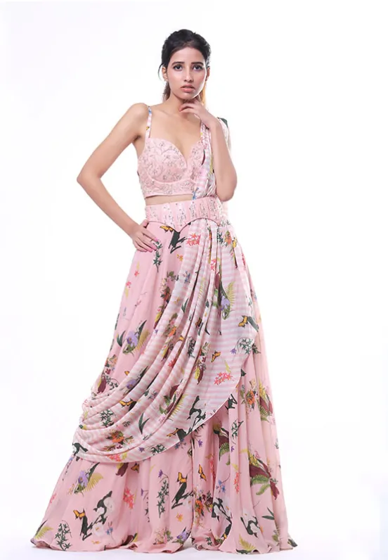 Draped Saree Set