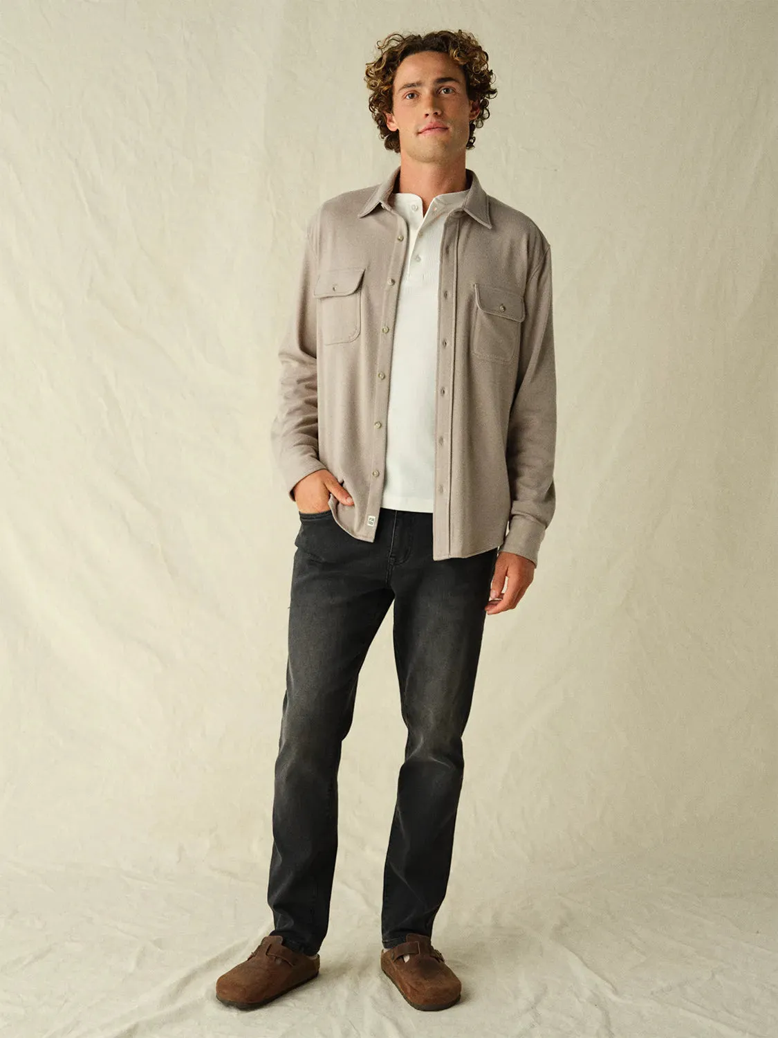 Dunewood Ultra Stretch Flannel | Coffee Heather Twill
