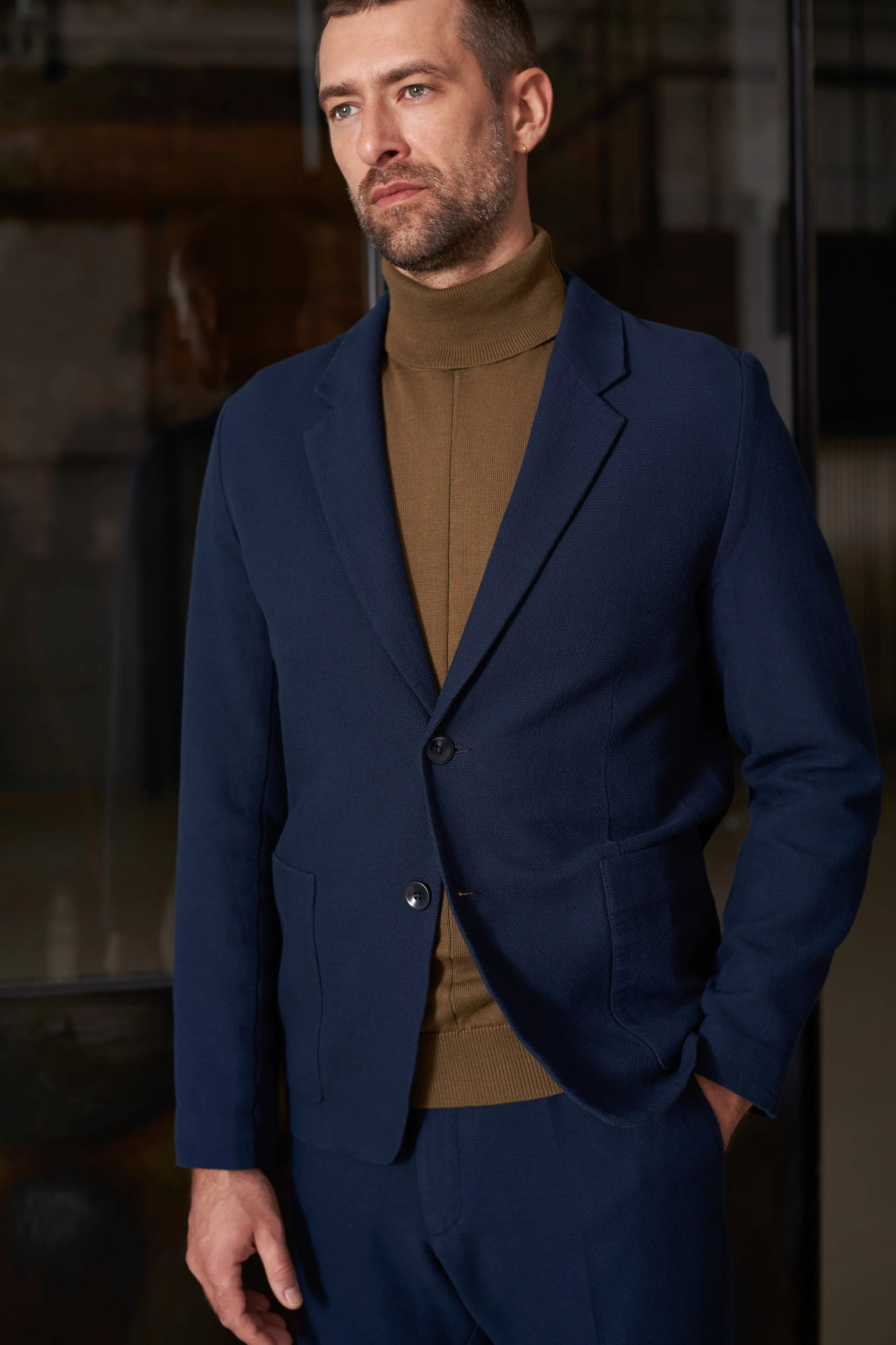 ENVER blazer eco structured cotton blue