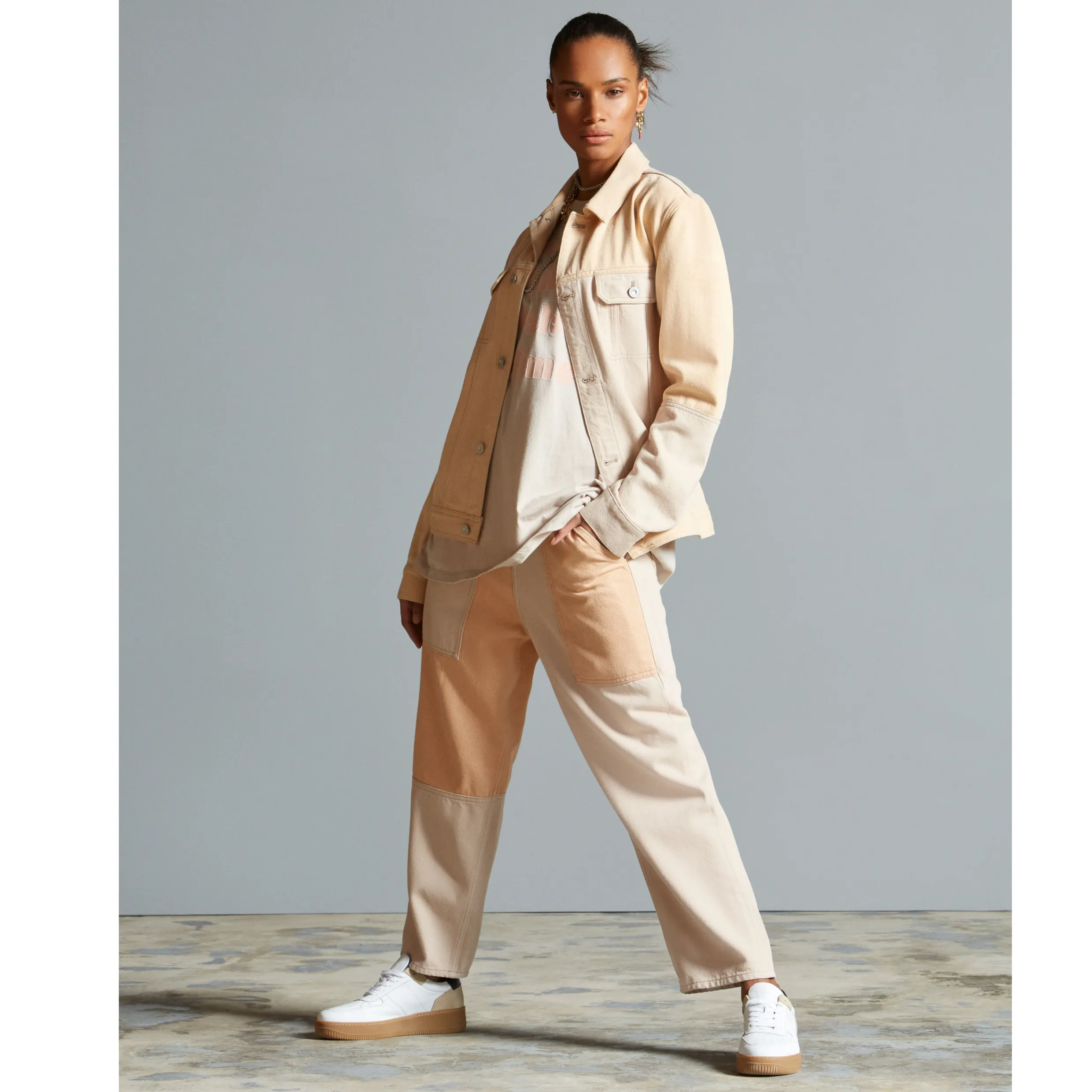 French Connection Prinze Colour Block Denim Jacket