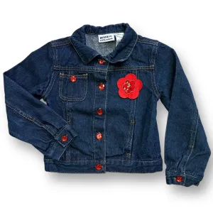 Girls Blueberi Boulevard Size 5 Denim Floral Accent Jean Jacket