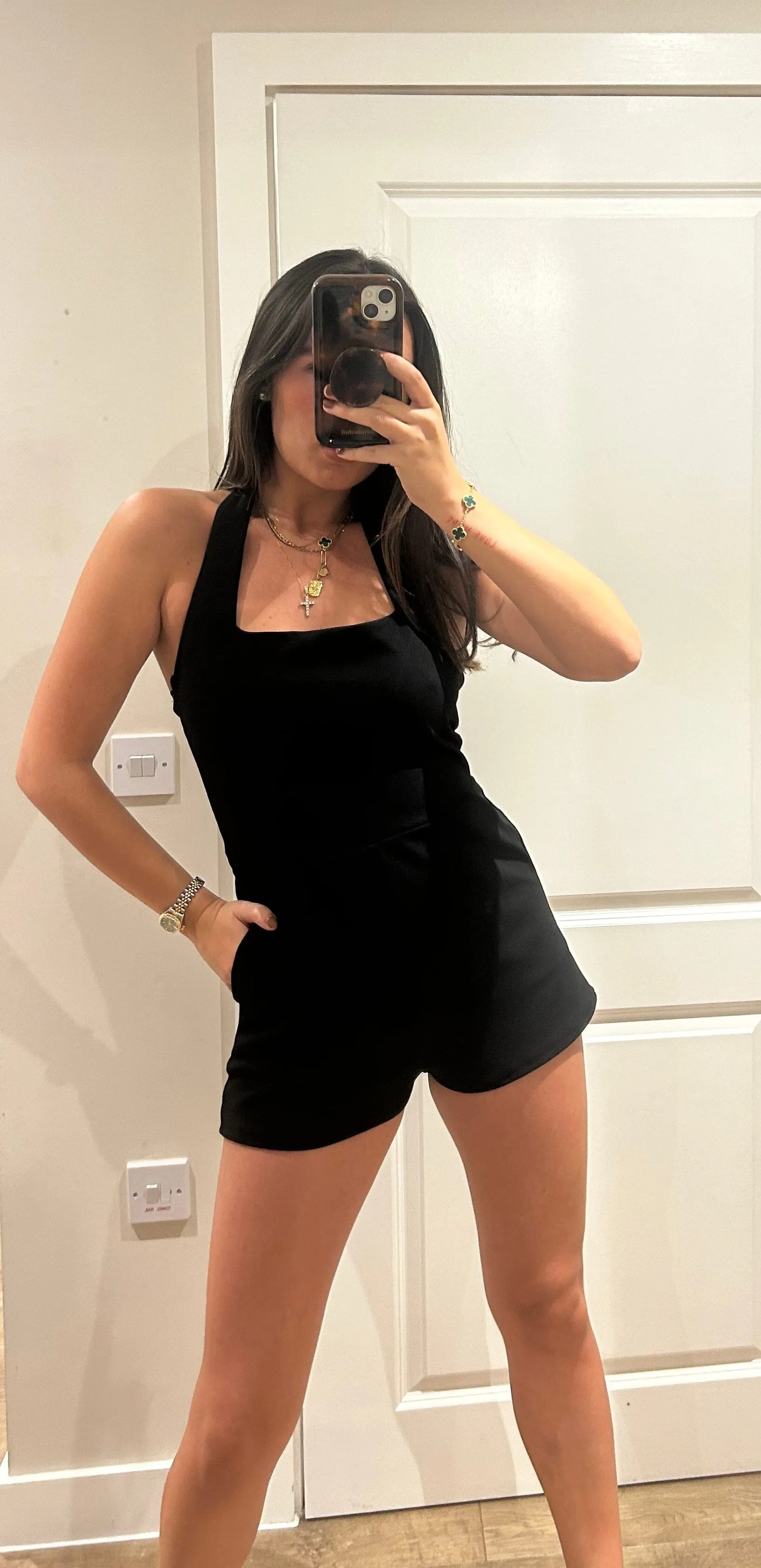 Halterneck Structured Playsuit