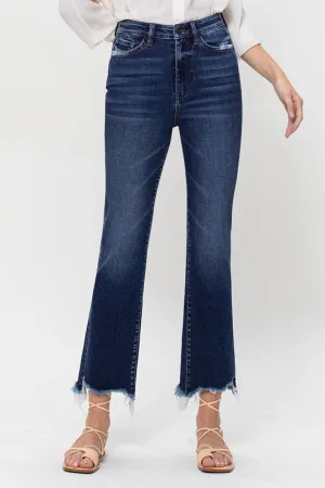 High Rise Distressed Hem Kick Flare Jeans *Online Only*