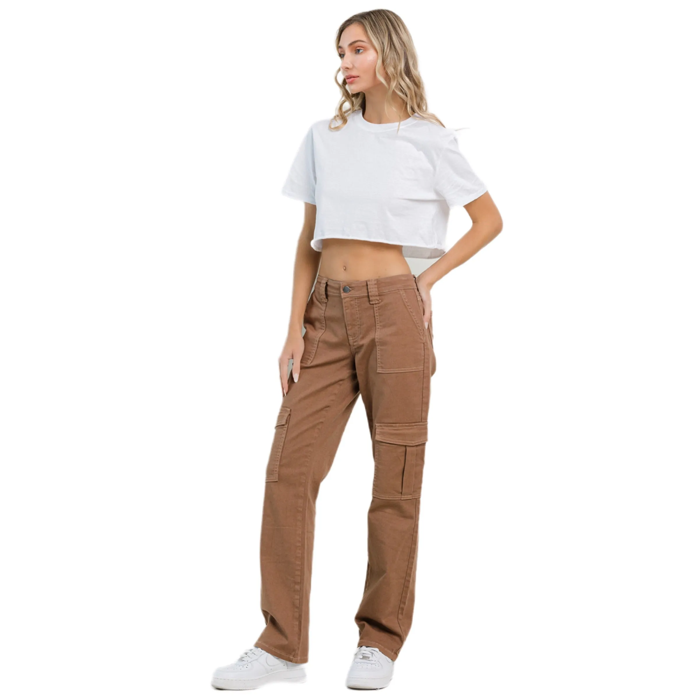 Jelly Jeans Taupe Straight Cargo Pants All Sizes Available 1, 3, 5, 7, 9, 11, 13