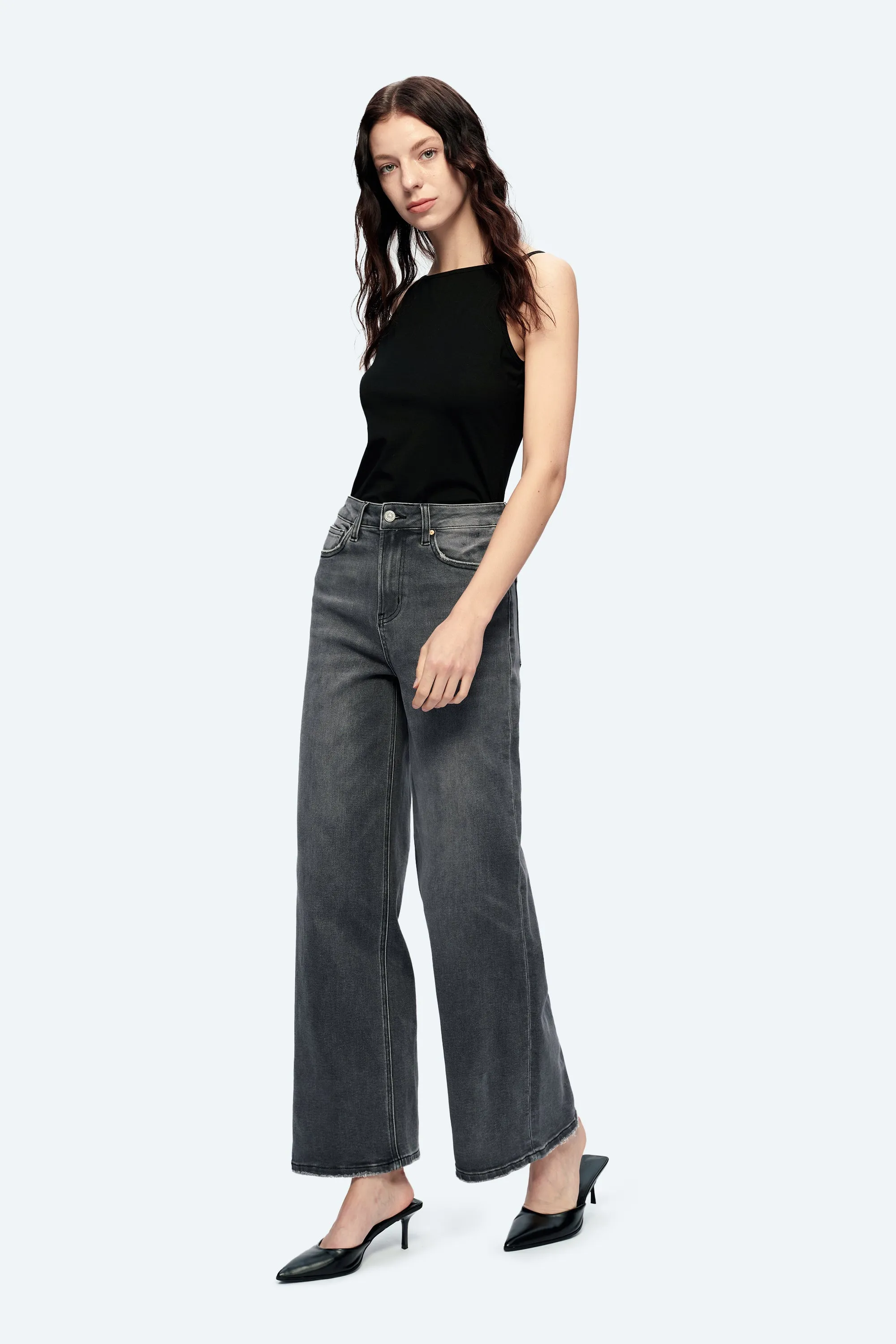 Judy High Rise Wide Leg Denim Jeans