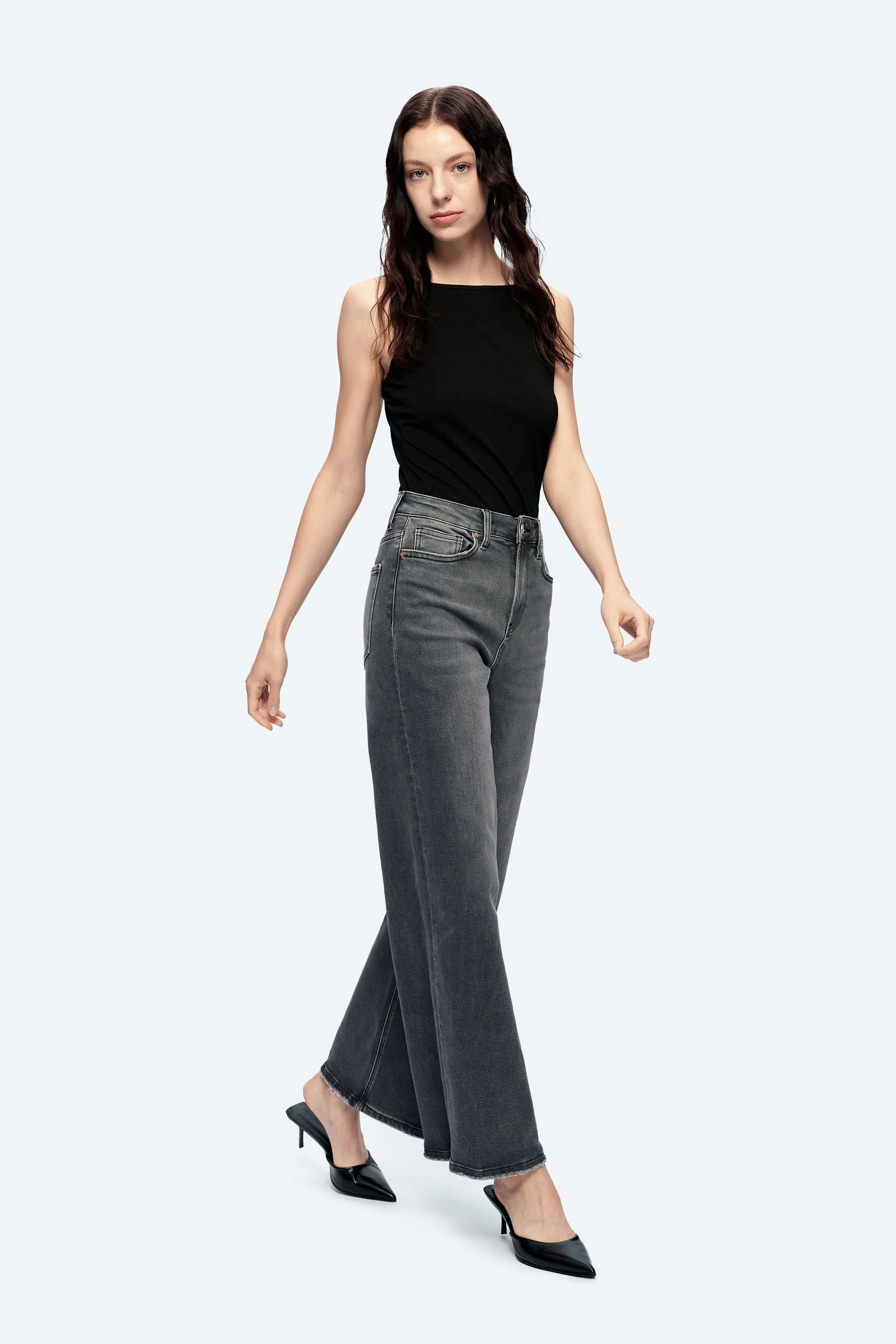Judy High Rise Wide Leg Denim Jeans