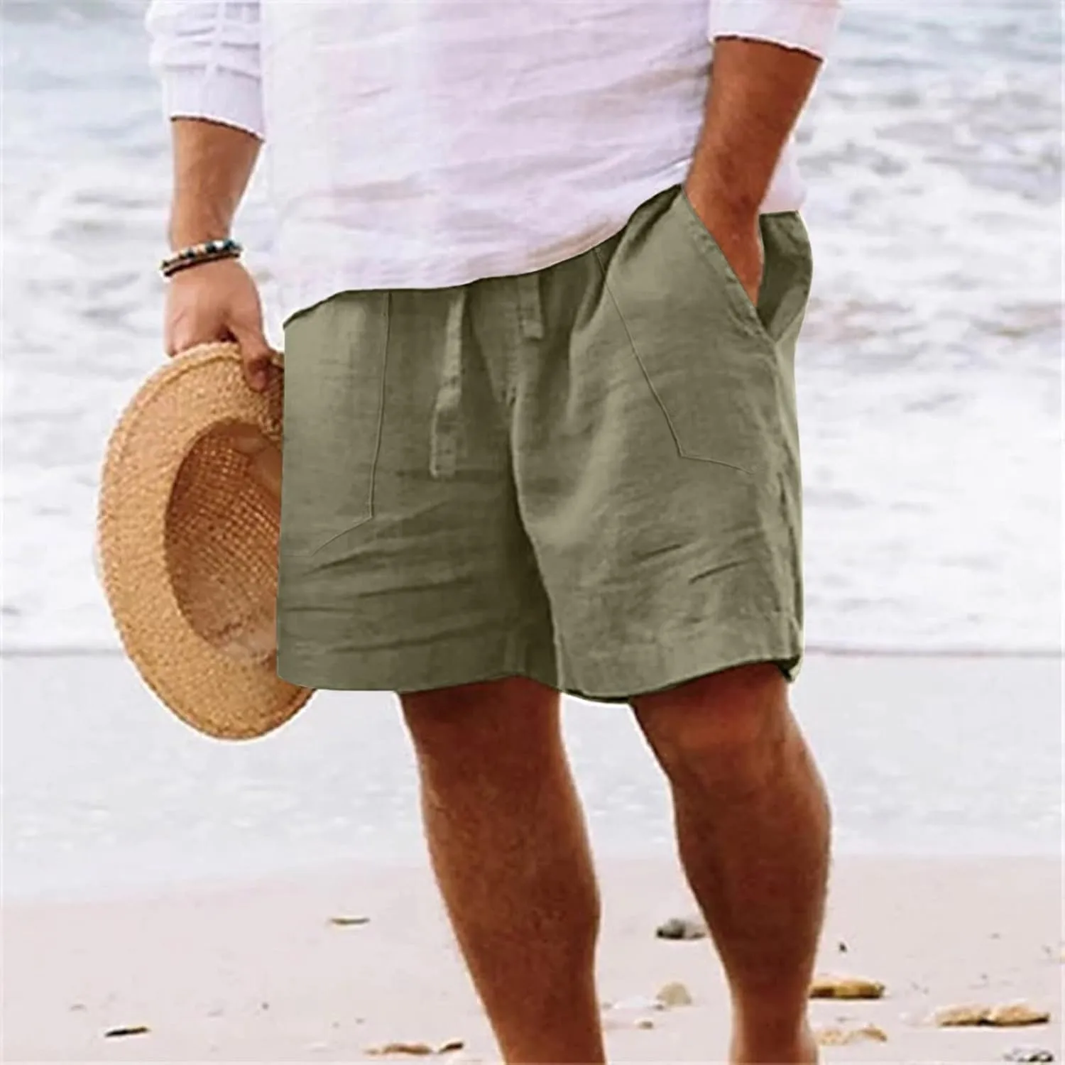 LCMTWX Shorts Men Casual Summer Shorts Cotton Men's Solid and and Men's Pants Mens Shortd Mesh Shorts Men's Hiking Shorts