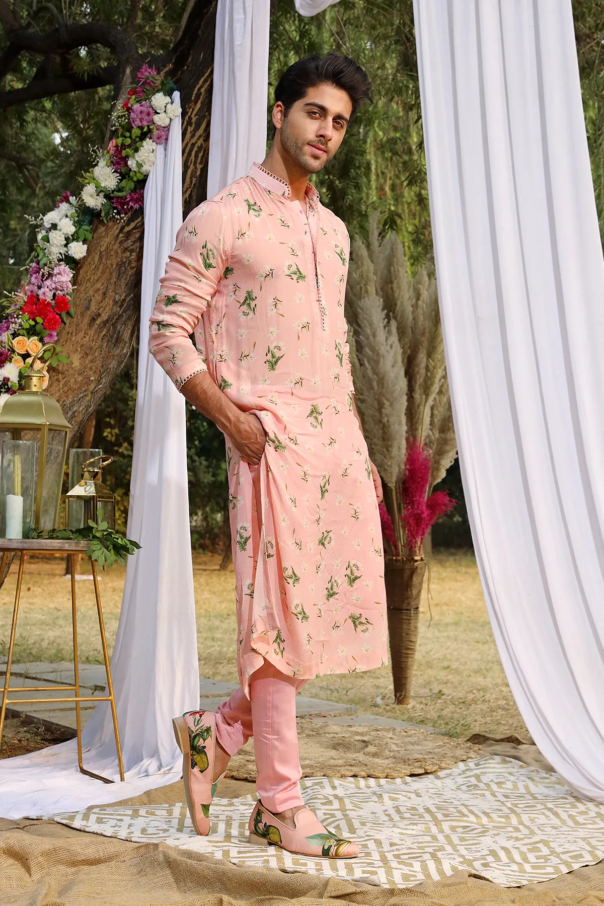 Light Blush Printed Kurta Set