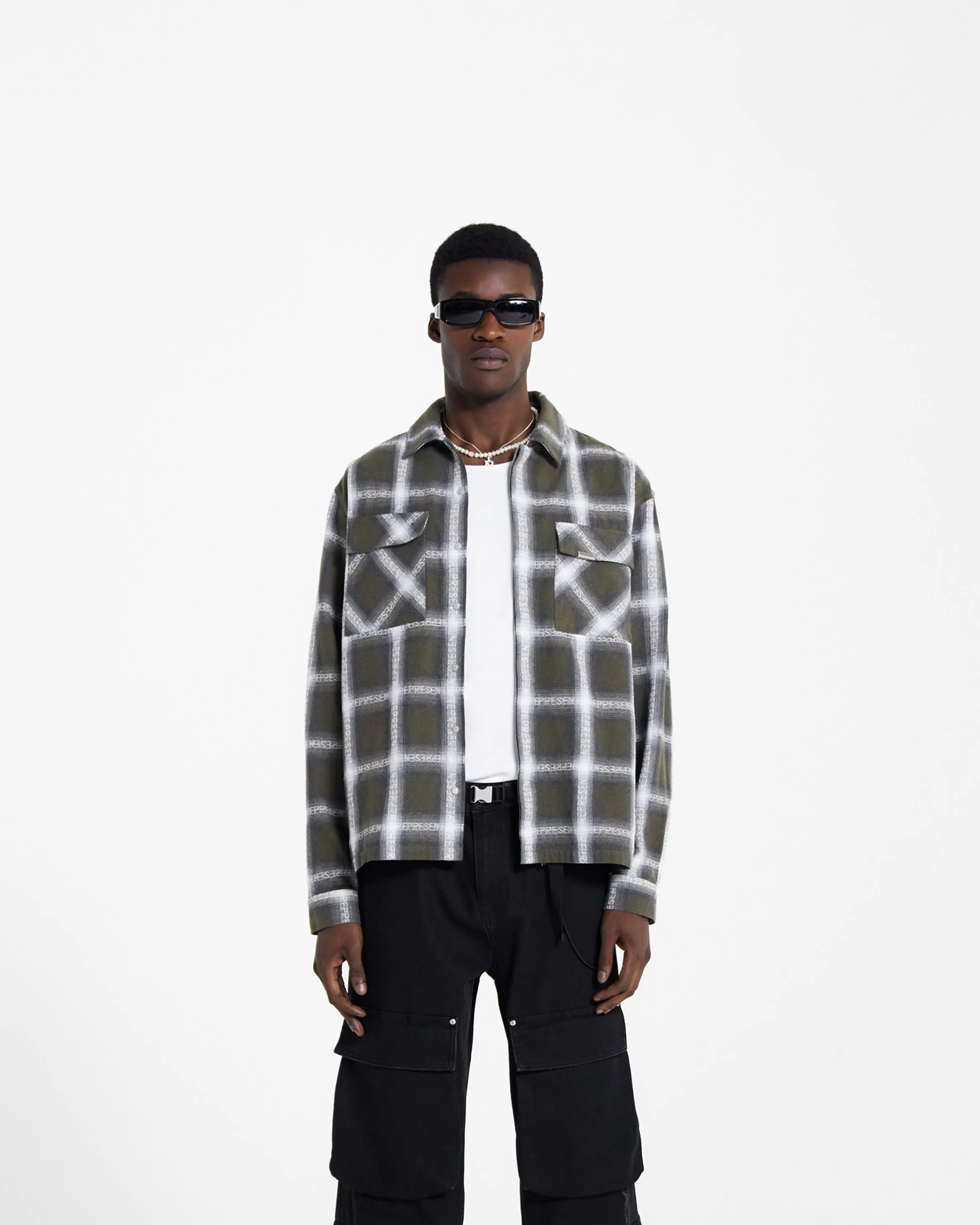 Logo Flannel Shirt - Olive