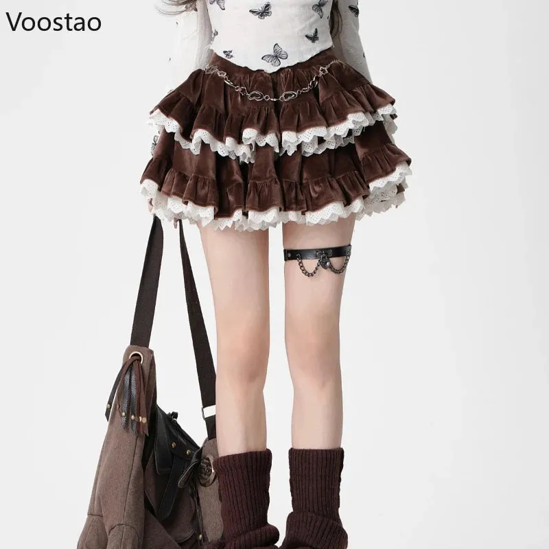 Lolita Style Velvet Mini Skirt