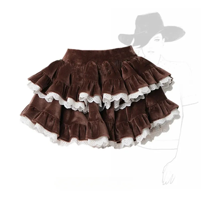 Lolita Style Velvet Mini Skirt