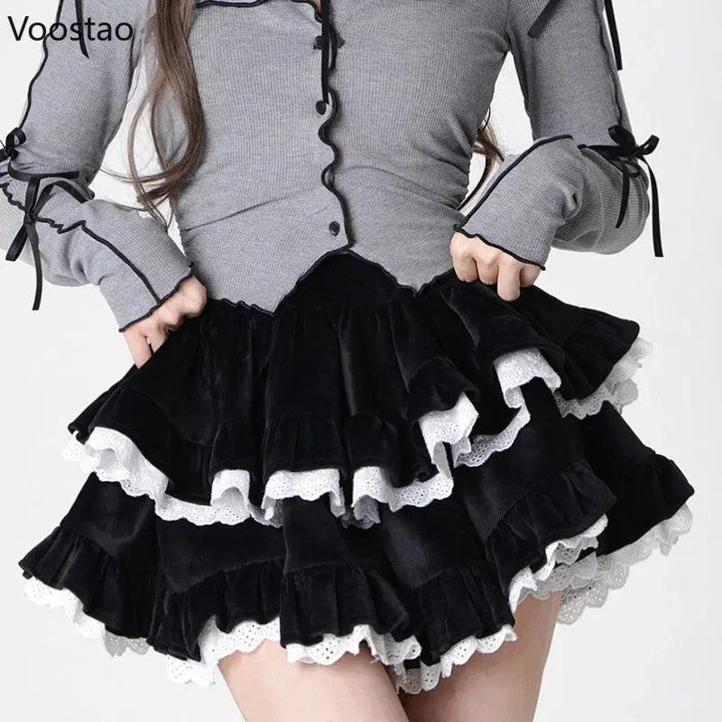 Lolita Style Velvet Mini Skirt