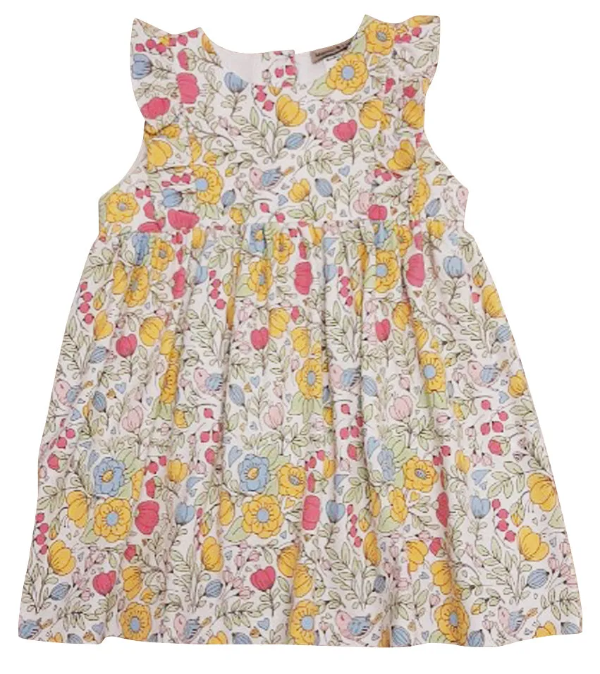 Lyann & Noah Girl's "Pastel Flowers" Ruffle Dress