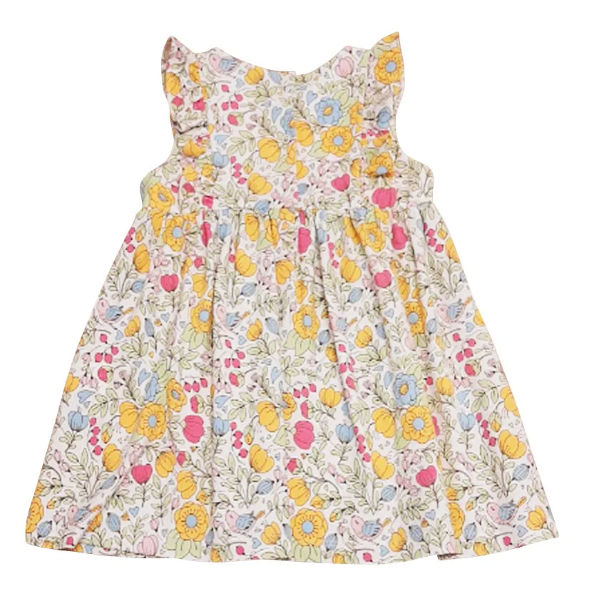 Lyann & Noah Girl's "Pastel Flowers" Ruffle Dress